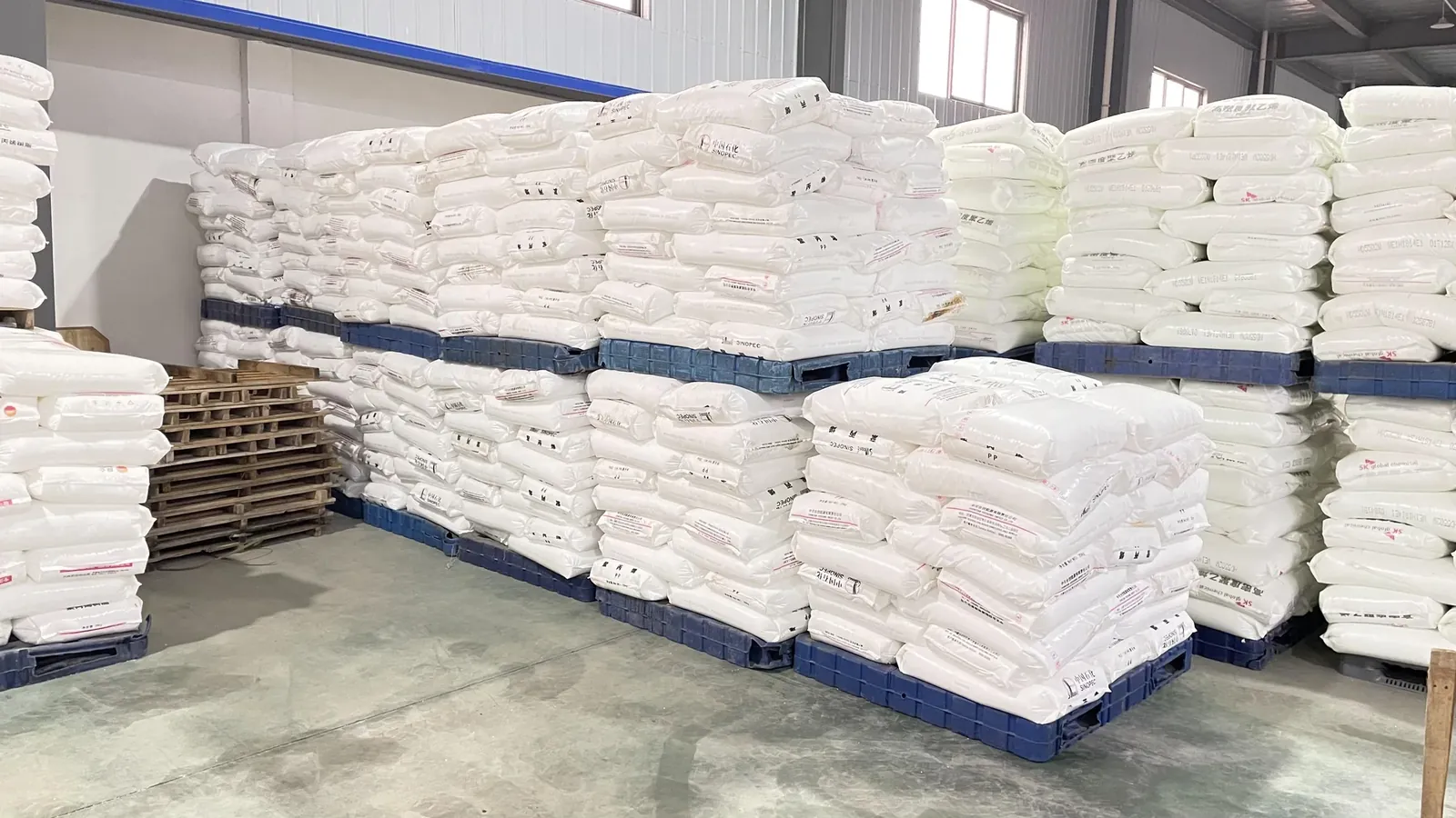 Plastic raw material storage area