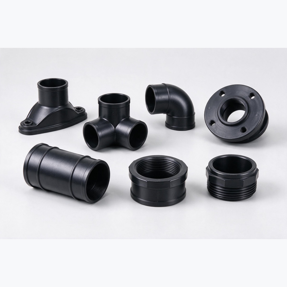 ABS Pipe Fittings: Saddle Fittings, Tees, Elbows, Flanges, Straight and Threaded Connectors